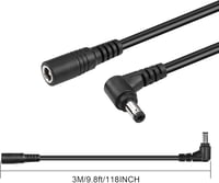 GINTOOYUN 3m DC Hosszabbító Kábel 5.5x2.1mm 90 Fokos Csatlakozóval - 18AWG Réz Tápkábel Biztonsági Kamerákhoz, LED Szalaghoz, 24V/100W 7