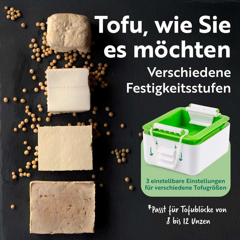 Tofuture Tofu Prés - Egyedi Stílusú Konyhai Eszköz Tofu Készítéshez, Fehér/Zöld, 400g Kapacitás, Műanyag