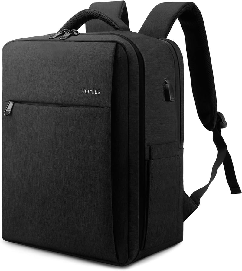 HOMIEE Ryanair Méretű Vízálló Laptop Hátizsák 40x20x25cm, 15,6" Fekete