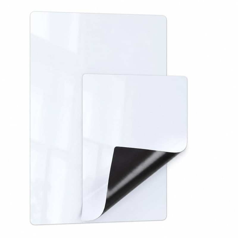 VynyQoo Mágneses Whiteboard Fólia Hűtőre 2 db (A3+A4) Fehér Szárazon Törölhető Tábla — Csak a mágneses táblák (állapot: lásd a 2. képet)