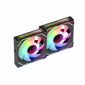 Mars Gaming MFLINKFINITYKIT crni 120 mm PWM modularni ventilator, LINKFINITY sustav povezivanja, Infinity Mirror ARGB 360° — set od 2 komada