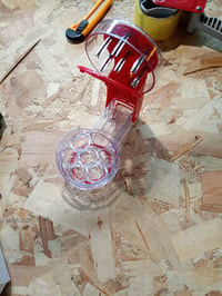 JTMM Odkôstkovač čerešní na 6 kusov, mechanický stláčací, červený, 20,3 x 10,8 cm, jednoduchý odstraňovač kôstok 2