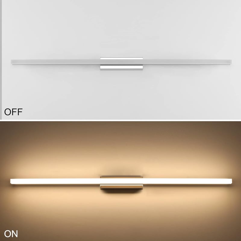 Klighten LED Fürdőszobai Tükörvilágítás 90 cm 20W IP44 Meleg Fehér 3000K Fali Lámpa Érintőkapcsolós 1300 Lumen Alumínium Modern