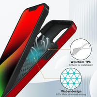Apple iPhone 13 Piros Mágneses Gyűrűs Szilikon Védőtok 3