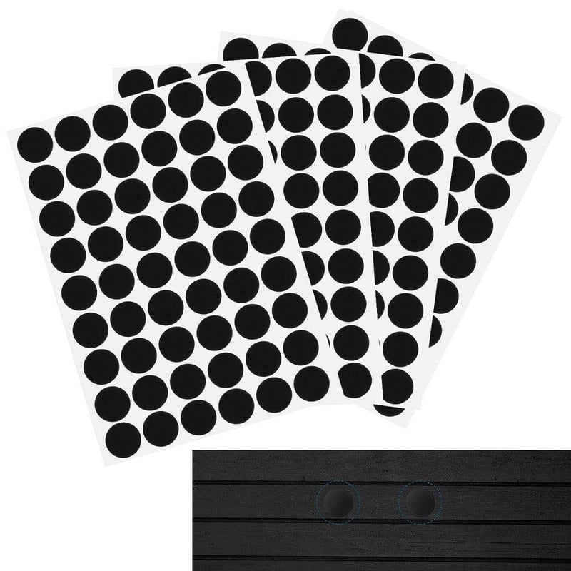 Tectake 216 db fekete öntapadós csavarlyuk takaró matrica, 21 mm