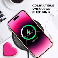 Apple iPhone 14 Pro Max Rózsaszín Szilikon Tok Szív Alakú Állvánnyal 5
