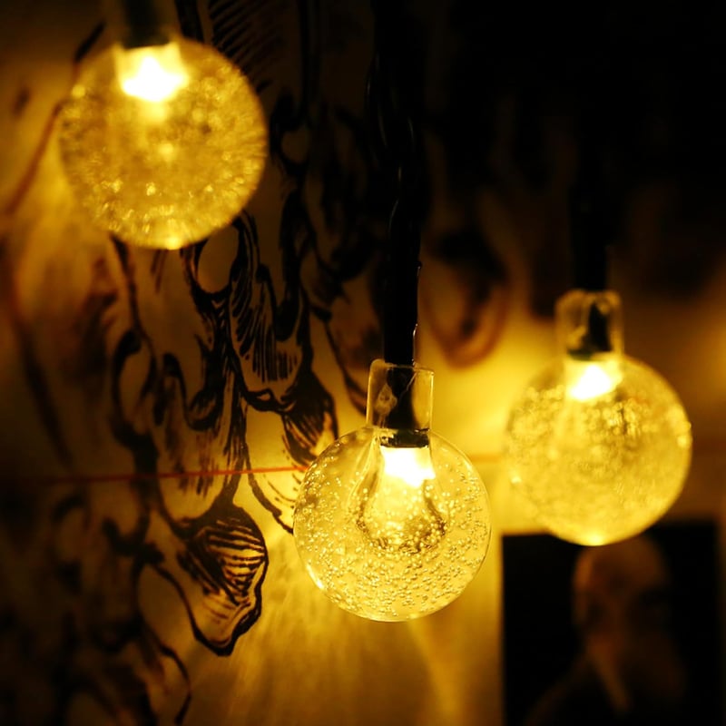 Goodia 8m-es Napelemes Kültéri Fényfüzér 40 LED-del, 8 Üzemmód, IP65 Vízálló