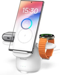 SwanScout 707S 3 az 1-ben Vezeték Nélküli Indukciós Töltőállomás Samsung S25 Ultra/S24/Z Flip 6/Z Fold 6 Telefonokhoz, Galaxy Watch 7/6/5/4  1
