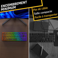 KLIM Shift Francia Kiosztású Bluetooth Billentyűzet - Vezeték Nélküli Gamer Keyboard PC, Mac, PS4, PS5, Xbox, Smart TV Eszközökhöz - Fekete- 6