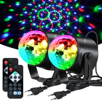 URAQT LED Diszkógömb Szett - 2 db 360° Forgó Partyfény Távirányítóval, 7 RGB Színmód, Zenére Változó Fények Gyerekeknek, Halloween, Karácson 8