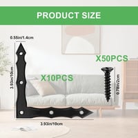 Antik Fekete L-alakú Sarokvas Szett - 10 db Lapos Szögvas Bútorokhoz, Asztalokhoz, Dekorációhoz - 100x100mm Acélötvözet Sarokpánt 2
