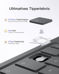 Inateck ultrakönnyű iPad billentyűzetes tok - 10. gen, Air 5/4, Pro 11 - QWERTZ 7
