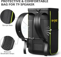 W-KING Hordozható Utazótáska T9 Bluetooth Hangszóróhoz - Fekete Védőtok Kültéri Hangszórókhoz, Bulikhoz és Tároláshoz 4
