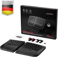 Perixx PERIBOARD-624B Wireless Ergonomic Split Billentyűzet QWERTZ, Fekete 6