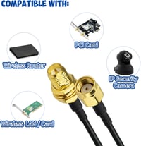 BINGFU WiFi Antenna Hosszabbító Kábel 10m - RP-SMA Csatlakozók, RG174 Koaxiális, Router, Biztonsági Kamera, PCIE Hálózati Kártya Kompatibili 5