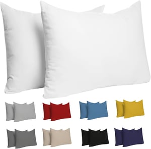 Dreamzie Obliečky na vankúš 40x60 cm (2 ks) - 100% Jersey Bavlna, Biela, Hypoalergénne, Odolné, Prateľné v práčke