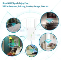 Aenxwa WiFi Jelerősítő 1200 Mbit/s Dual Band 2.4GHz + 5GHz - 4 Antennás Vezeték Nélküli Hálózati Repeater Router Üzemmóddal és LAN Porttal 3