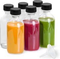 DIDITIME 60 ml Mini Üvegpalack Szett 6 db - Légmentes Fehér Üvegek Olajhoz, Italokhoz, Gyömbér Shotokhoz Tölcsérrel - Szivárgásmentes Utazó  1