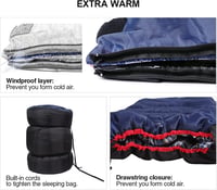 REDCAMP XL Pamut Hálózsák Levehető Kapucnival - Kényelmes Flanell Takaró 3-4 Évszakos Használatra, Felnőtteknek és Gyerekeknek, Kempingezésh - Blue with 2 lbs filling 4
