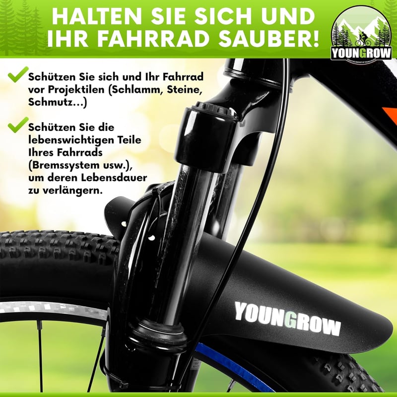 YOUNGROW Első Gyermekülés Kerékpárra - 2-6 Éves, 24kg-ig, MTB Kompatibilis