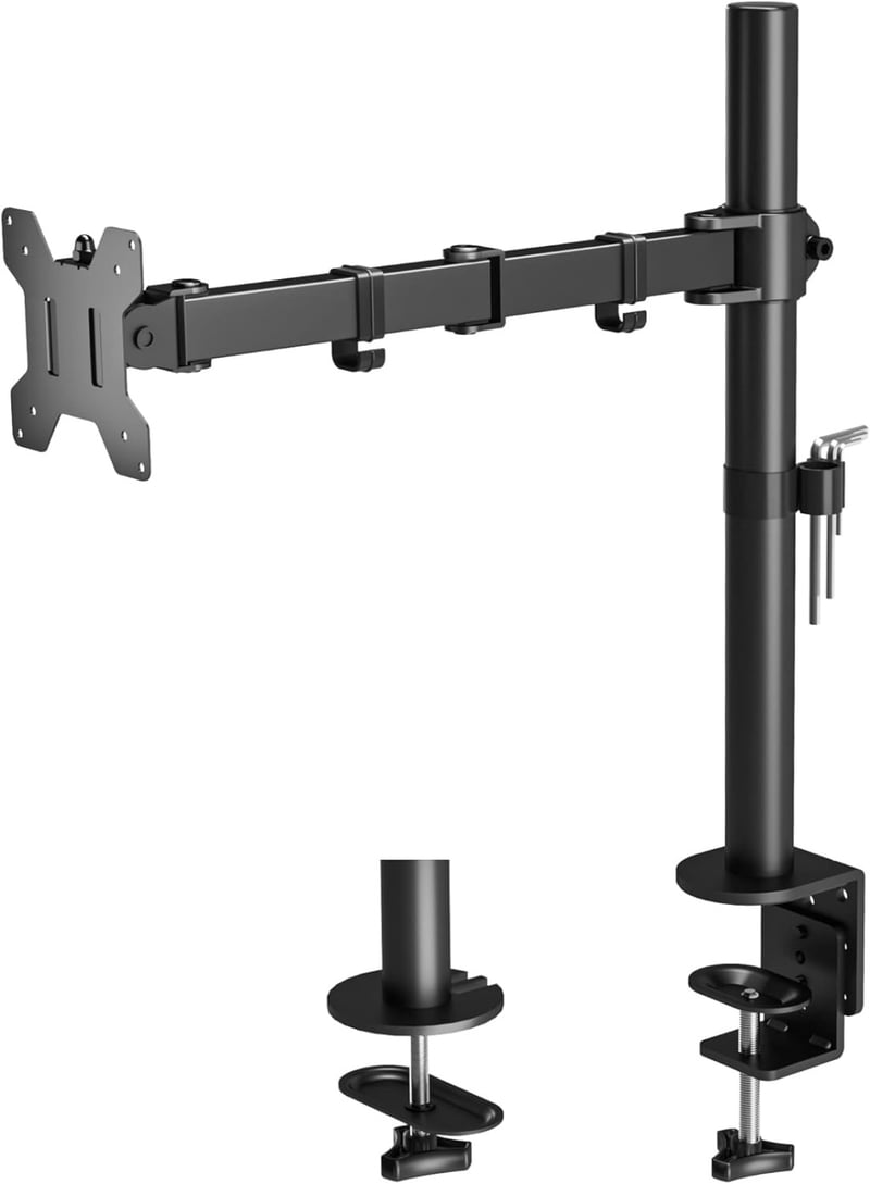 BONTEC Monitorkar Asztali Tartó 13-32" LCD/LED Képernyőkhöz, Ergonomikus Állítható Magasságú, Dönthető, Forgatható, 10kg Teherbírású, VESA 7
