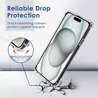 iPhone 15 Átlátszó Szilikon Tok - AUKASE Ütésálló Védőtok Megerősített Sarkokkal 4