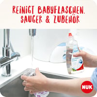 NUK Cumisüveg Mosogatószer 3x 500ml - Illatmentes, pH-semleges Babaüveg Tisztító Folyadék Cumikhoz és Kiegészítőkhöz, 3 db-os Csomag 2