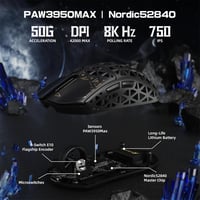 ATTACK SHARK R5 Ultra Szénszálas Vezeték Nélküli Gamer Egér, 39g Ultrakönnyű, 8000Hz Mintavételezés, 42000DPI, Háromféle Csatlakozás, Window 4