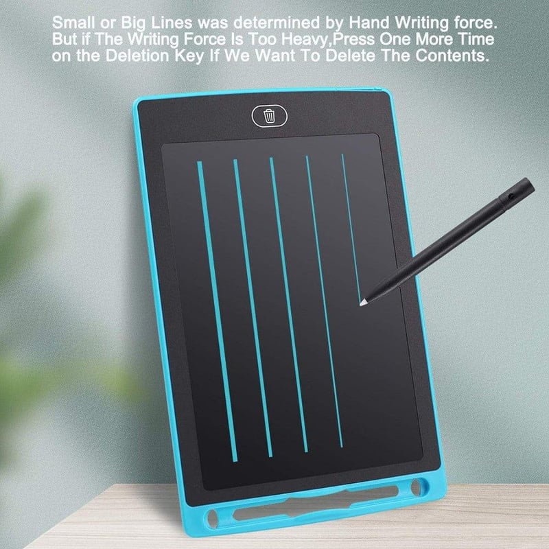 Tăbliță de desen LCD albastră 8,5" pentru copii - Cu ștergere parțială