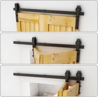 Fekete 92cm-es Tolóajtó Vasalat Szett 2db 43cm Széles Faajtóhoz 2