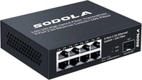 SODOLA 8 portos 2.5 Gbps hálózati switch, 10G SFP+ port, 100 Gbps kapacitás, fémházas 1