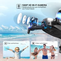 Wipkviey T26 Összecsukható Drón 1080P HD Kamerával, 30 Perces Repülési Idővel, 2 Akkumulátorral, Gesztus Vezérléssel és Fejnélküli Móddal 2