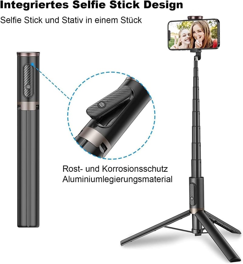 TONEOF 152cm-es Forgatható Szelfibot Állvány iPhone és Android Telefonokhoz - Fekete - 173cm, Beige Grey