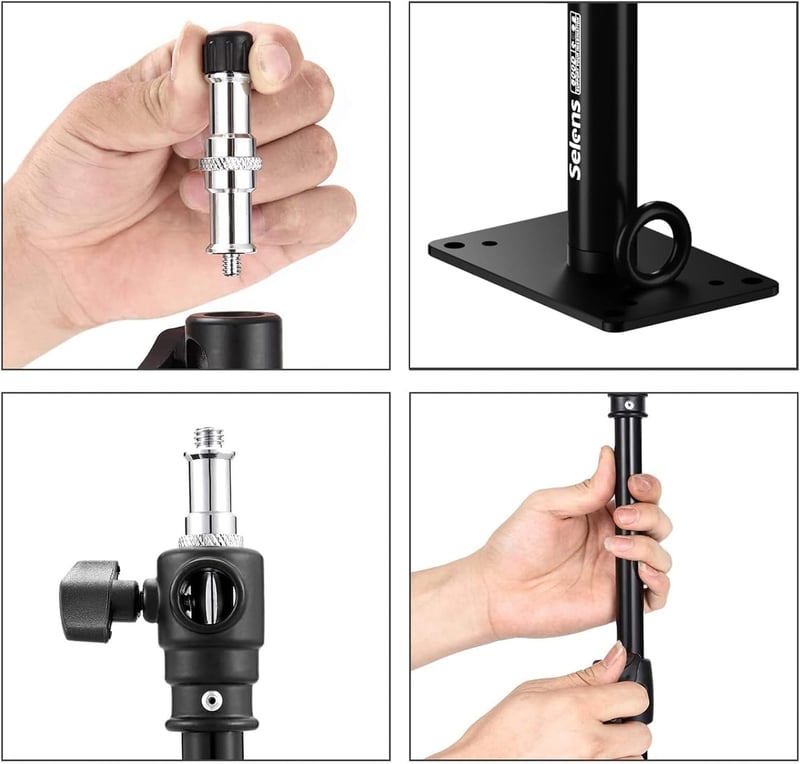 2 db Selens Falra Szerelhető Boom Kar 103 cm - Fotó Stúdió Mennyezeti Rögzítő Kar Állítható Hosszal, 3/8" és 1/4" Adapterrel Lámpákhoz, Ernyőkhöz - L-1000Dx2