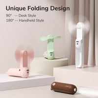 JISULIFE 3 az 1-ben Kézi Ventilátor Powerbank és Zseblámpa Funkcióval - Tölthető USB, 12-19 Órás Üzemidő, Hordozható, Fehér 4