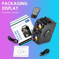 TENMIYA A23 Bluetooth Hangszóró 40W Dupla Mélynyomóval - Hordozható Vezeték Nélküli Hangfal Fényeffektekkel, 10 Órás Üzemidő, FM Rádió 5