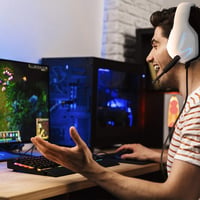 Orzly RX-H20 Gamer Fejhallgató PC, PS5, Xbox, Nintendo Switch Kompatibilitással - Vezetékes Gaming Headset Zajszűrő Mikrofonnal, Siberia Feh 8