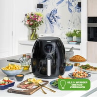 Princess Aerofryer XXL 5,2L Digitális Forrólevegős Sütő - 1700W, 7 Program, Olaj Nélküli Sütés, Mosogatógépben Mosható Alkatrészek, Fekete 1