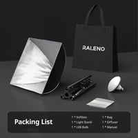 RALENO 40×40cm Softbox Fotó Világítás Szett, 50W 5500K LED Stúdió Lámpa TikTok Videókhoz, CRI>97 Fénydoboz YouTube Felvételekhez 8