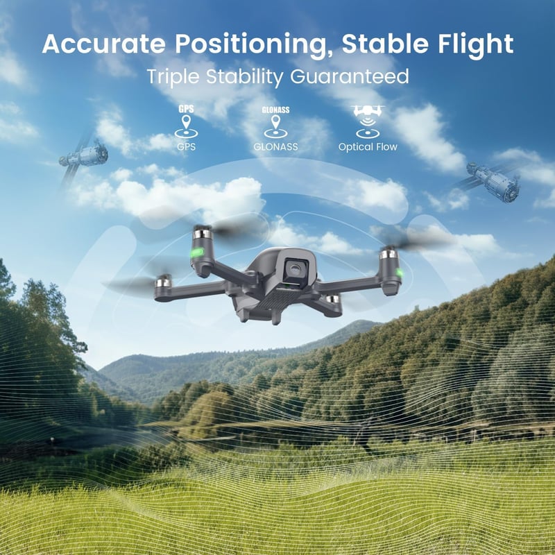 Holy Stone HS710 4K Kamerás Drón Felnőtteknek - GPS, 5G WiFi, Összecsukható Quadcopter Kezdőknek, Optikai Pozícionálás, Automatikus Hazatéré