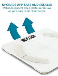 Healthkeep Bluetooth Fürdőszobai Mérleg - 13 Testérték Elemzés, BMI, Testzsír, Izomtömeg Mérés, Digitális Kijelző, 180kg Teherbírás, Fehér 2