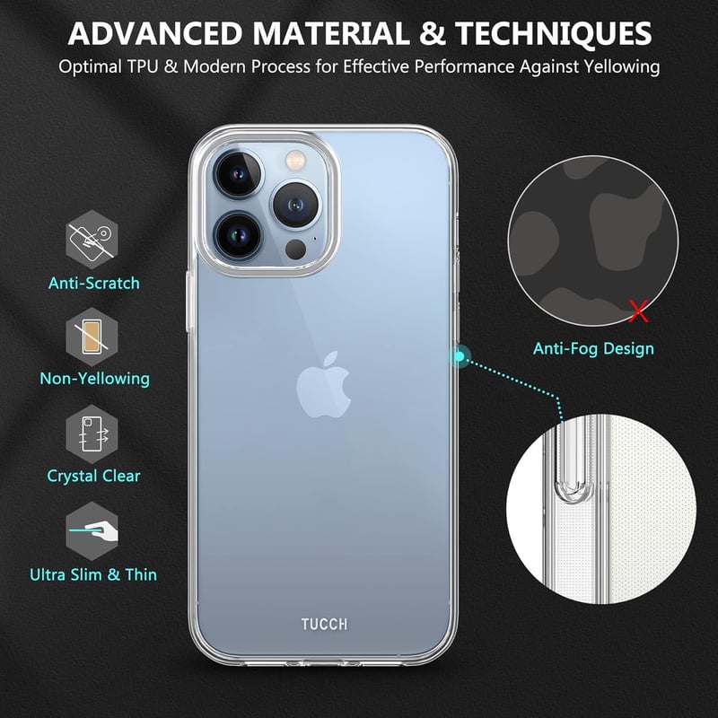 Apple iPhone 13 Pro Max Átlátszó Szilikon Tok Beépített Képernyővédővel