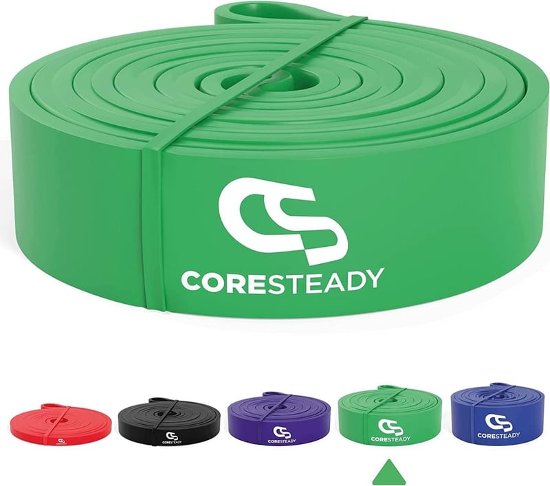 Coresteady Edzőgumi Erős Ellenállású Fitness Szalag - Zöld, 22-56 kg Terhelhetőség - Erőnléti Edzéshez, Izomépítéshez, Húzódzkodás Segítéshe