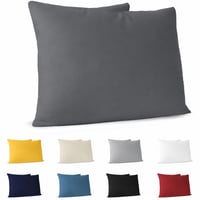 Husă de pernă din bumbac jersey Dreamzie, antracit, 30x50 cm, 1 bucată, husă de pernă lavabilă din bumbac moale, gri 2