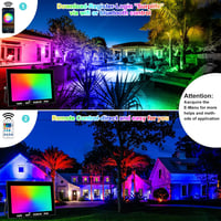 2 db RGB LED Kültéri Reflektor 100W - WiFi/Bluetooth Vezérlés, IP66 Vízálló, 16 Millió Szín, Zenére Változó Fények Partikhoz, Karácsonyra 3