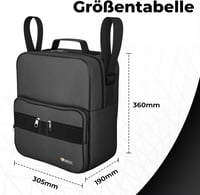 iMedic Deluxe fekete kerekesszék táska - praktikus kapaszkodóra rögzíthető tárolózseb 2