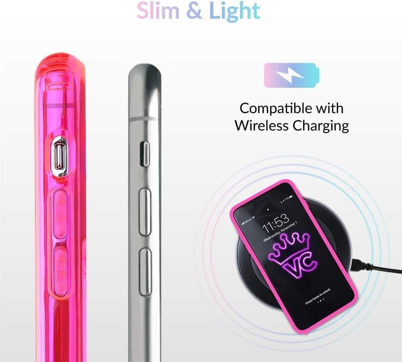 iPhone XS Ütésálló Női Tok - Neon Rózsaszín Szilikon Védőburkolat