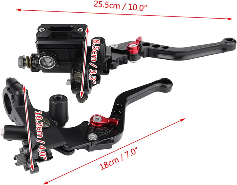 Keenso 7/8" hidraulikus fék- és kuplungkar szett motorkerékpárhoz