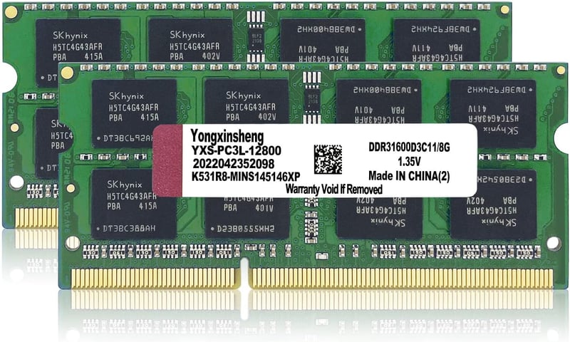 Yongxinsheng DDR3 16GB (2x8GB) Laptop RAM 1600MHz SODIMM Memória Kék