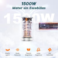 SUPGALIY Utazó Hajszárító 1500W - Ultrakönnyű 290g Mini Hajszárító Diffúzorral, 4 Hőfokozattal, Ionos Technológiával, Gyors Szárítás (Szürke 3